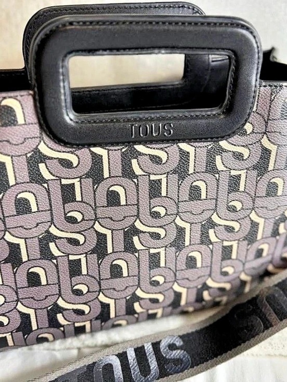 Tous Printed Shoulder Bag in Brown & Black Like New
